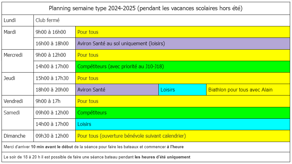 planning type vacance 2024 2025